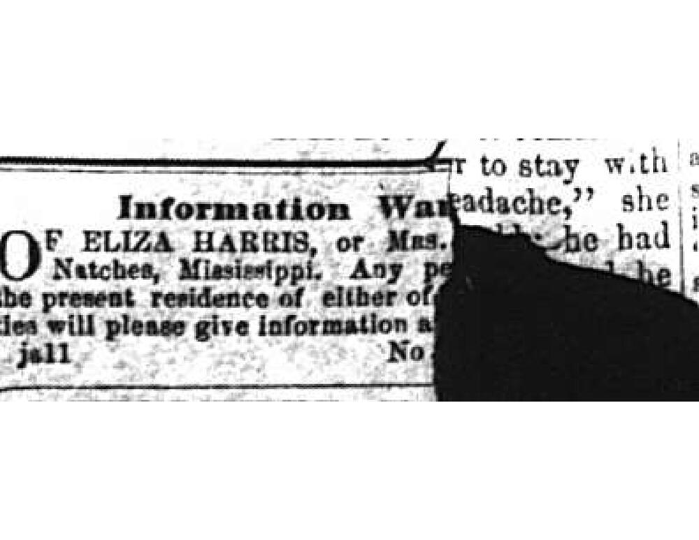 Unidentified person searching for Eliza Harris