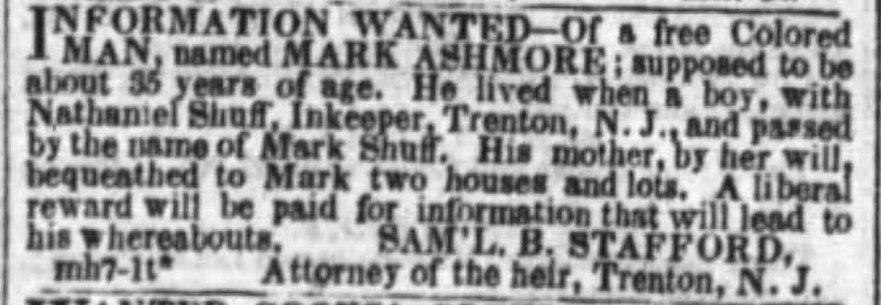 Sam&#039;l. B. Stafford searching for Mark Ashmore (formerly Mark Shuff)