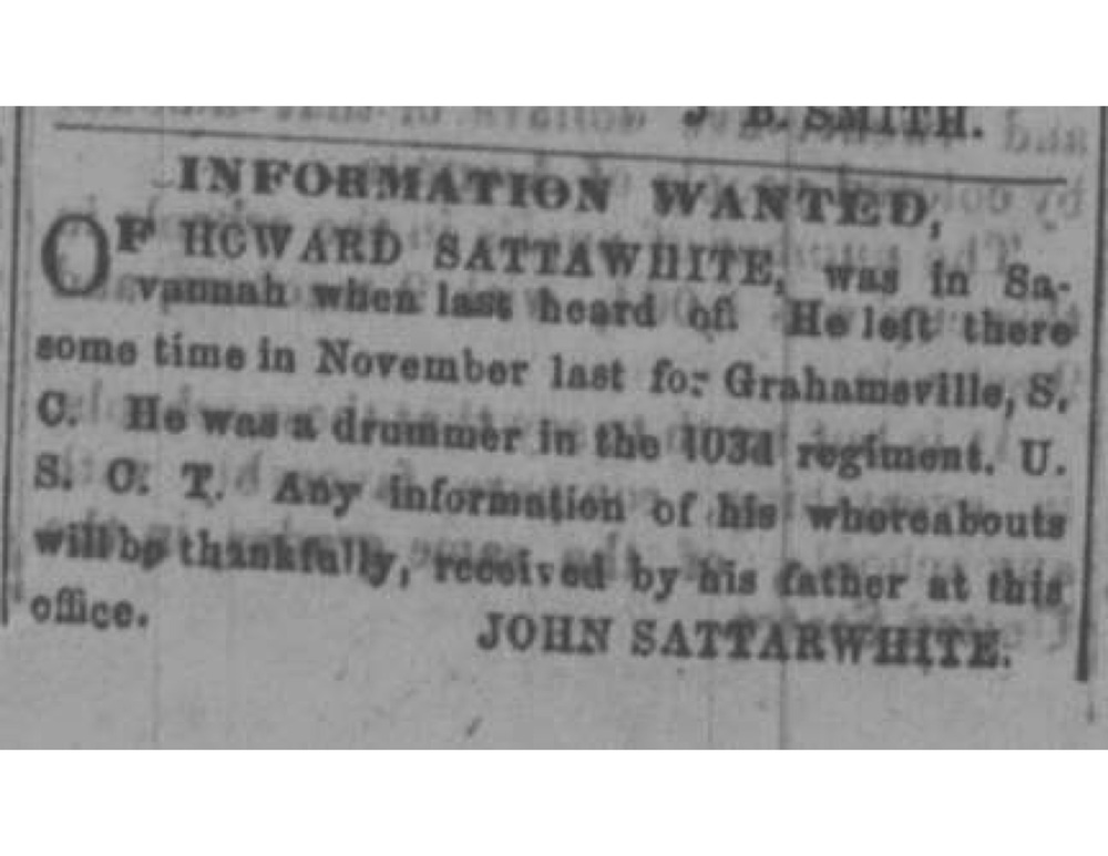 John Sattarwhite looking for Howard Sattawhite (Sattarwhite)