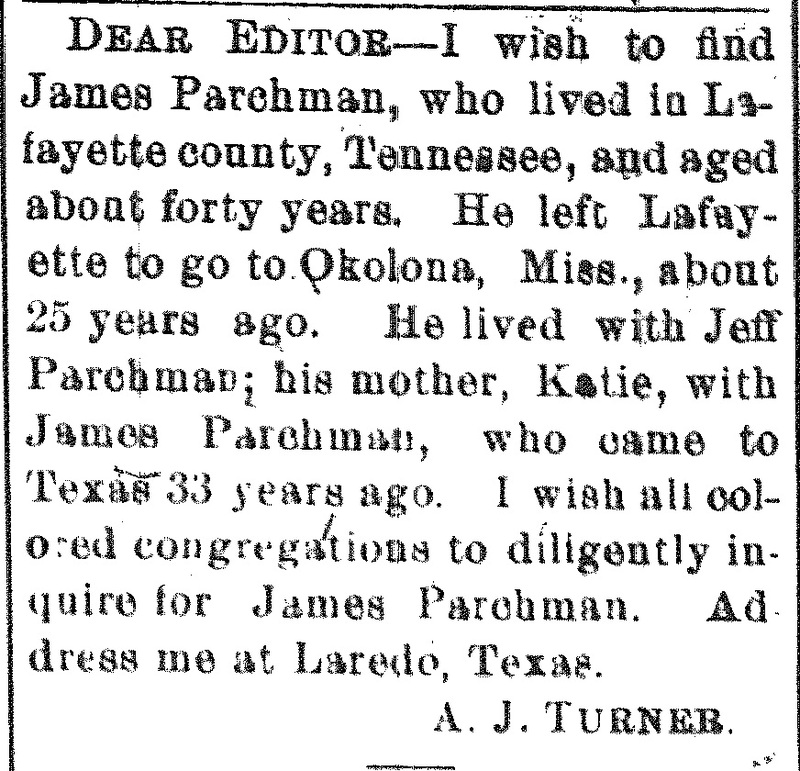 A. J. Turner searching for James Parchman