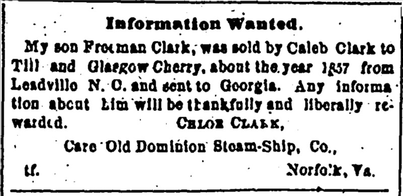 Chloe Clark searching for her son Freeman Clark