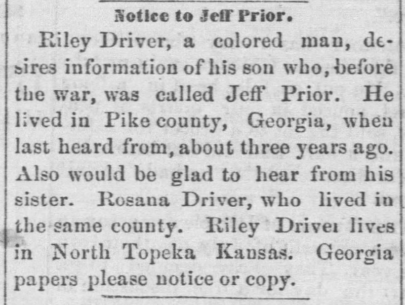 Riley Driver searching for his son Jeff Prior and sister Rosana Driver