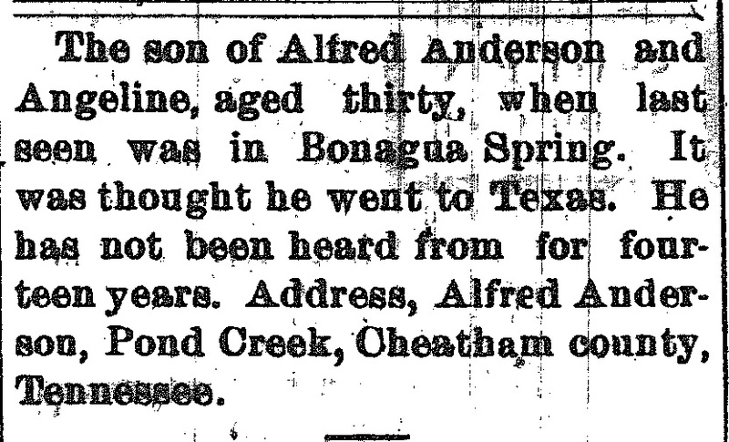 Alfred Anderson searching for his unnamed son 