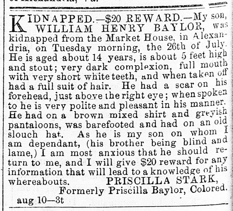 Priscilla Stark (formerly Priscilla Baylor) searching for her kidnapped son.