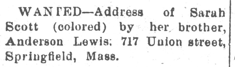 Anderson Lewis searching for his sister Sarah Scott 