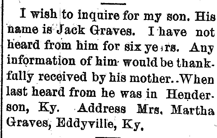 Martha Graves searching for her son Jack Graves