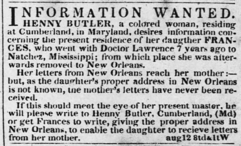 Henny Butler searching for her daughter Frances