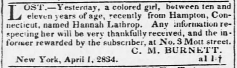 C. M. Burnett searching for Hannah Lathrop 