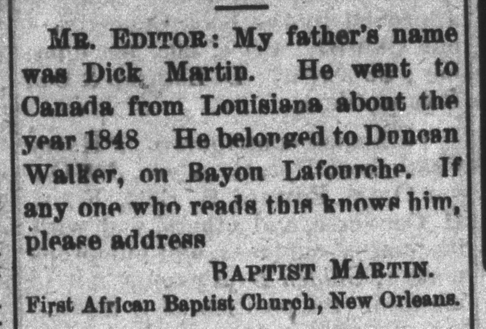 Baptist Martin looking for his father Dick Martin