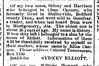 Sydney Elliott and Eliza Cannon searching for their sons Sidney and Harrison