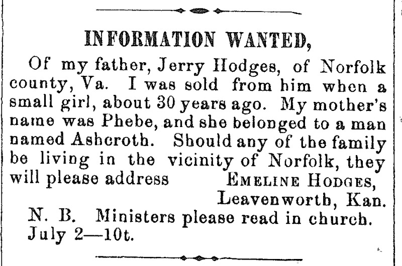 Emeline Hodges seeking information about her father Jerry Hodges